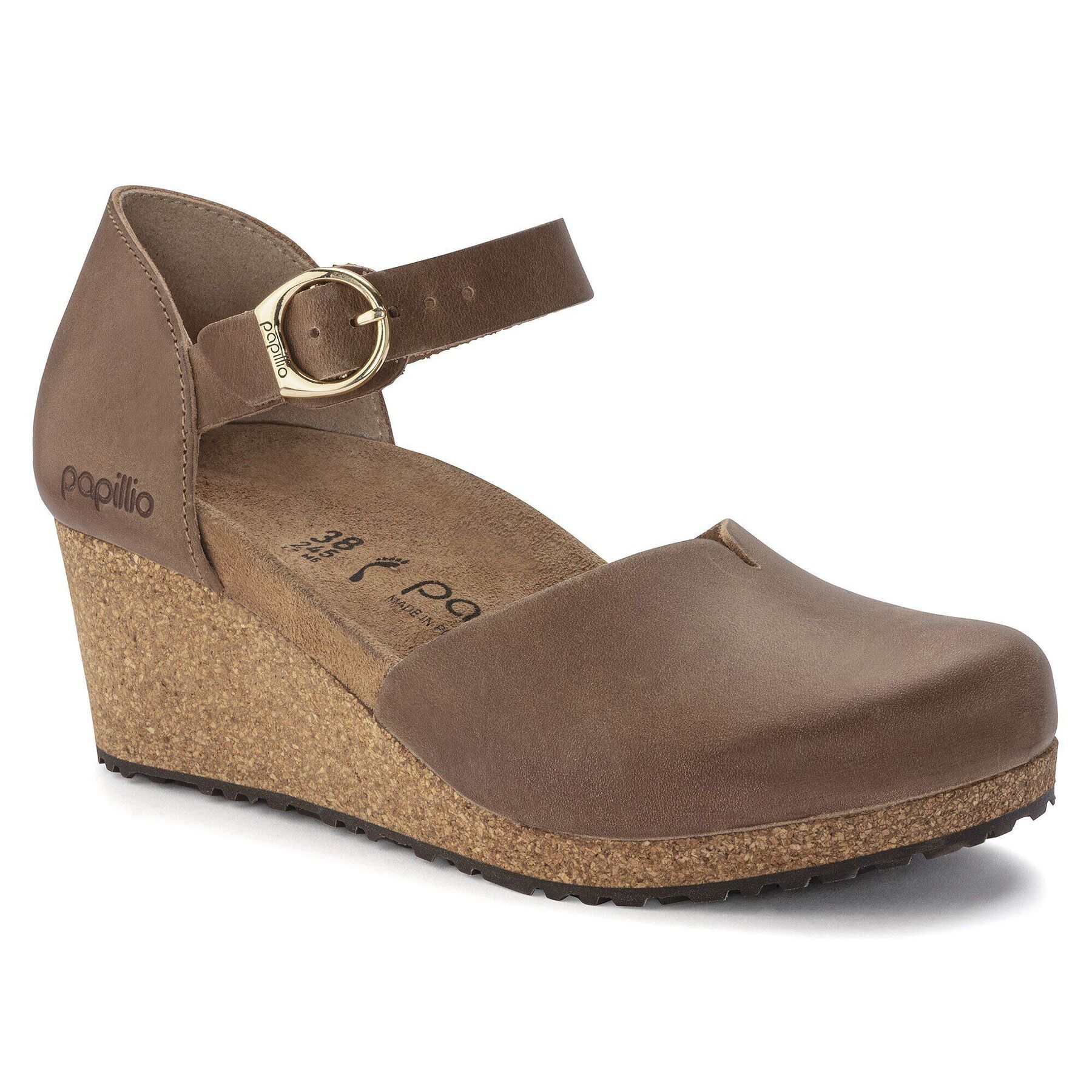Mary Ring-Buckle Natural Leather