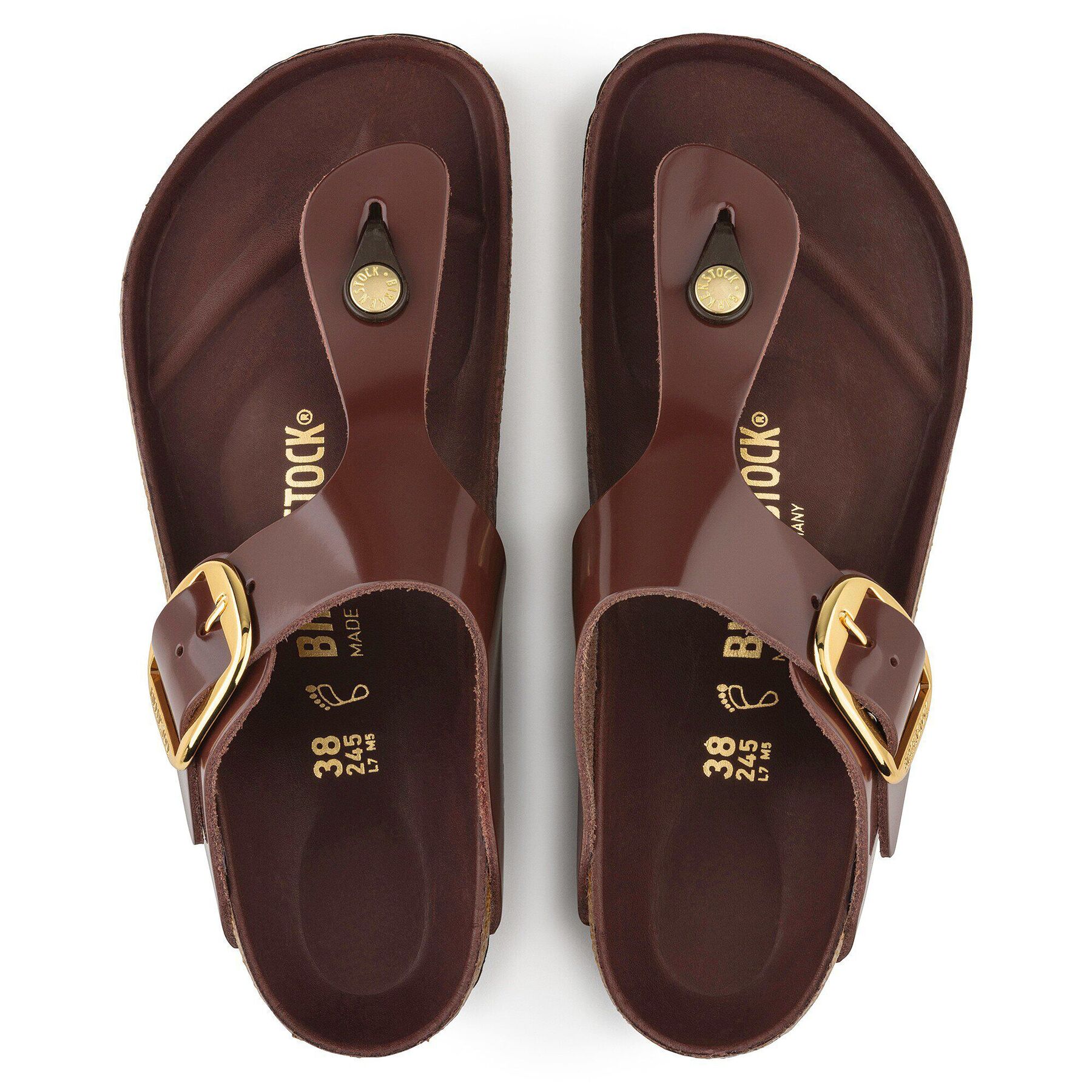 Alternative view of Gizeh Big Buckle Natural Leather Patent High Shine Chocolate