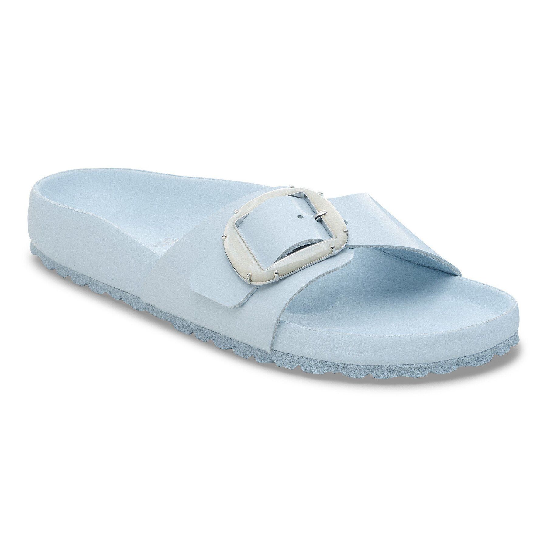 Madrid Big Buckle Pearl Natural Leather Patent