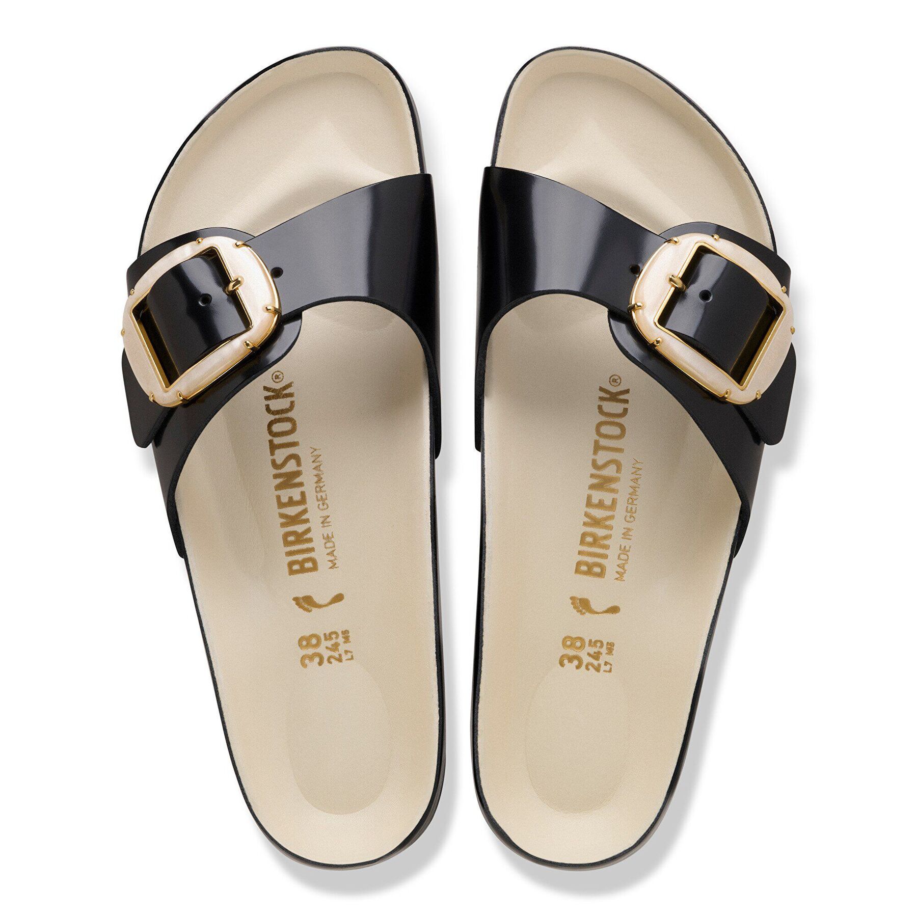 Alternative view of Madrid Big Buckle Pearl Natural Leather Patent