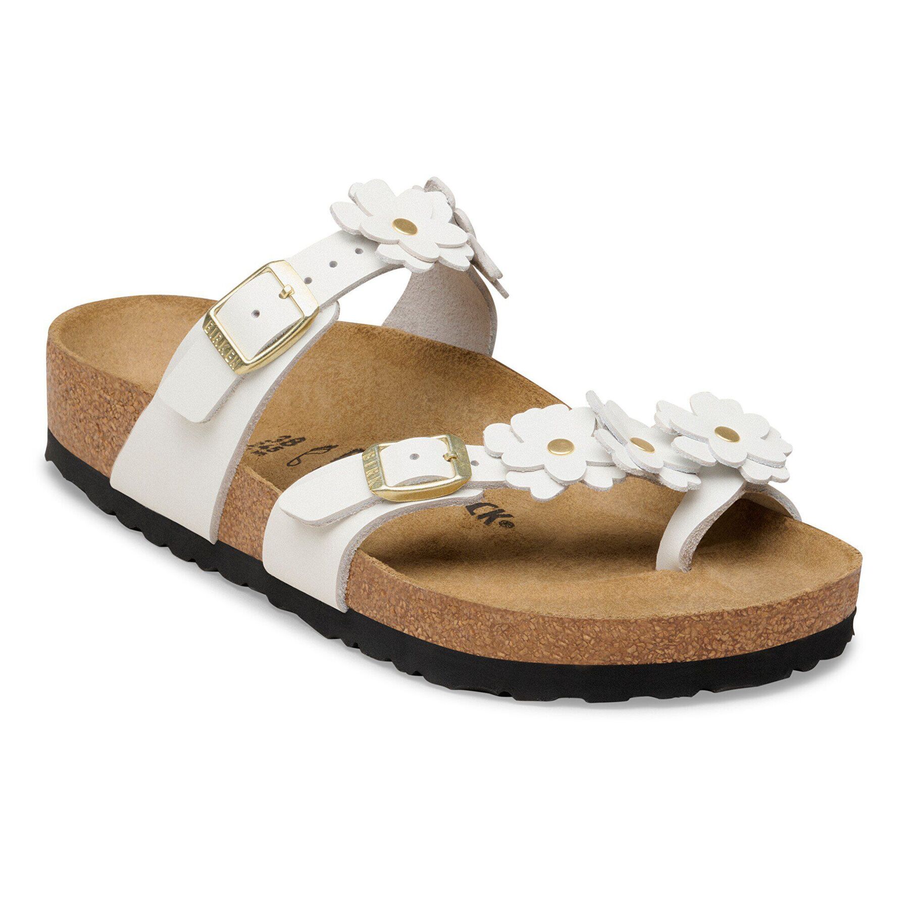 Mayari Flower Embellishment Natural Leather