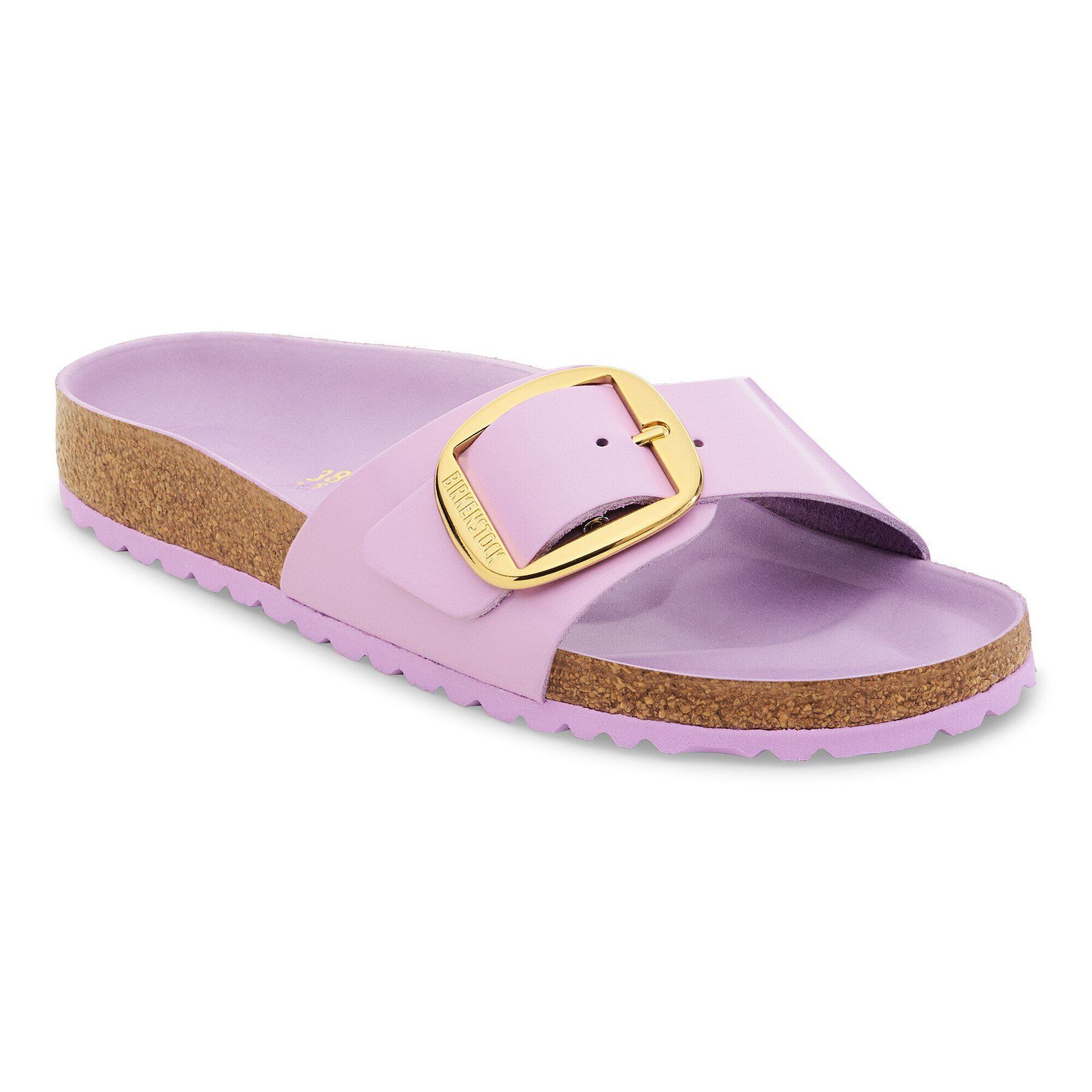 Madrid Big Buckle Natural Leather Patent