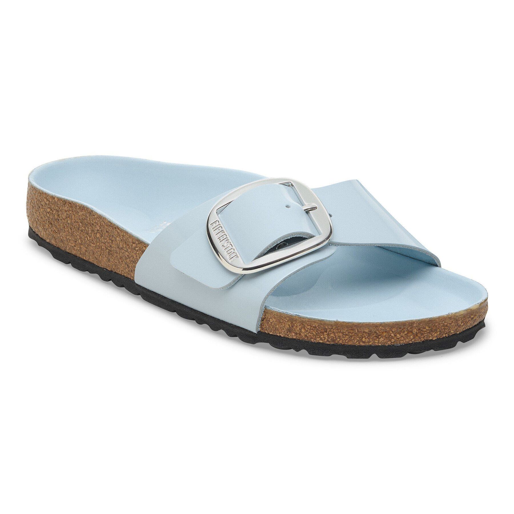 Madrid Big Buckle Natural Leather Patent