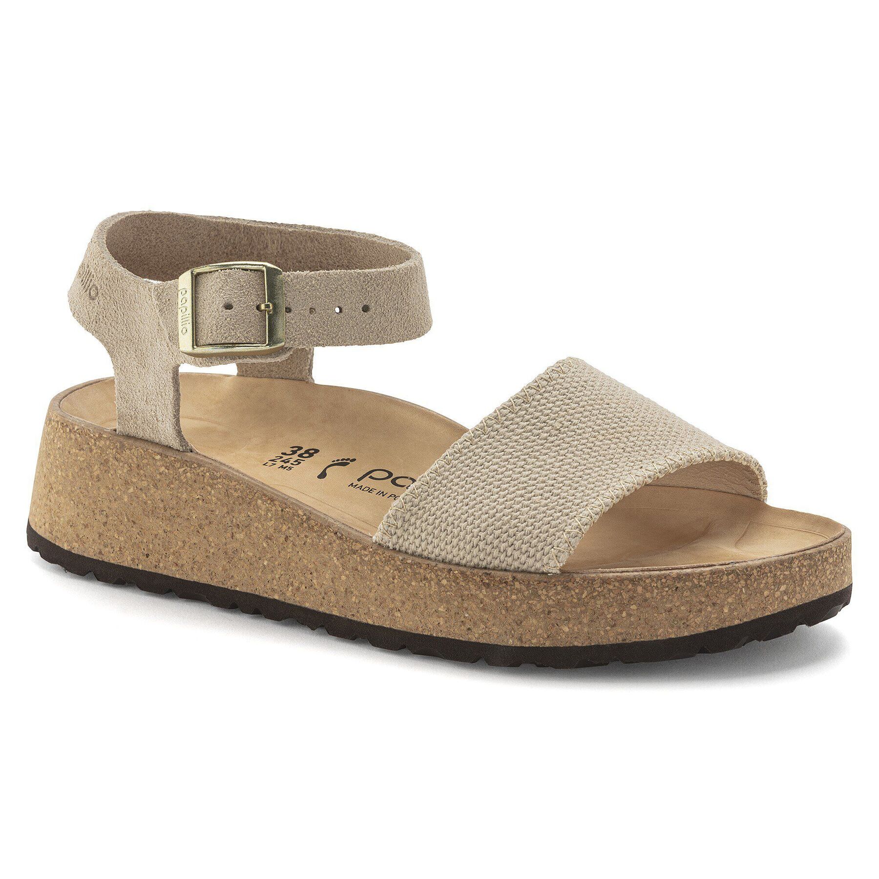 Glenda Suede Leather-Textile Sandcastle