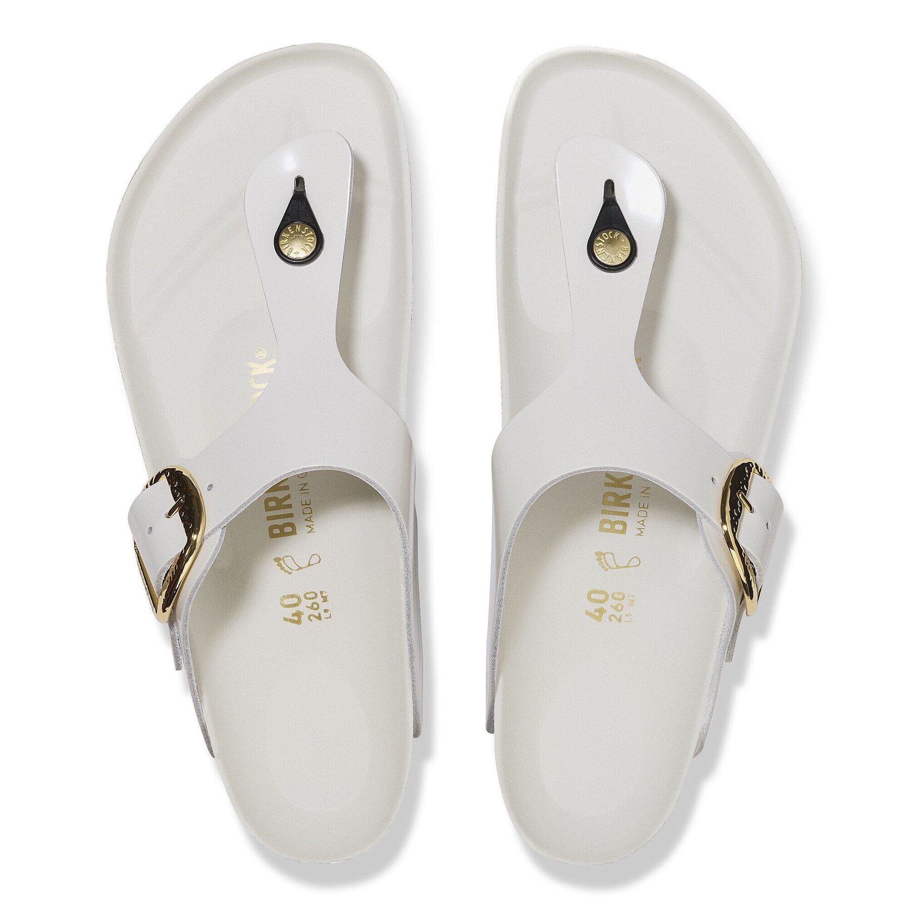 Alternative view of Gizeh Hammered Big Buckle Natural Leather Patent High Shine Antique White