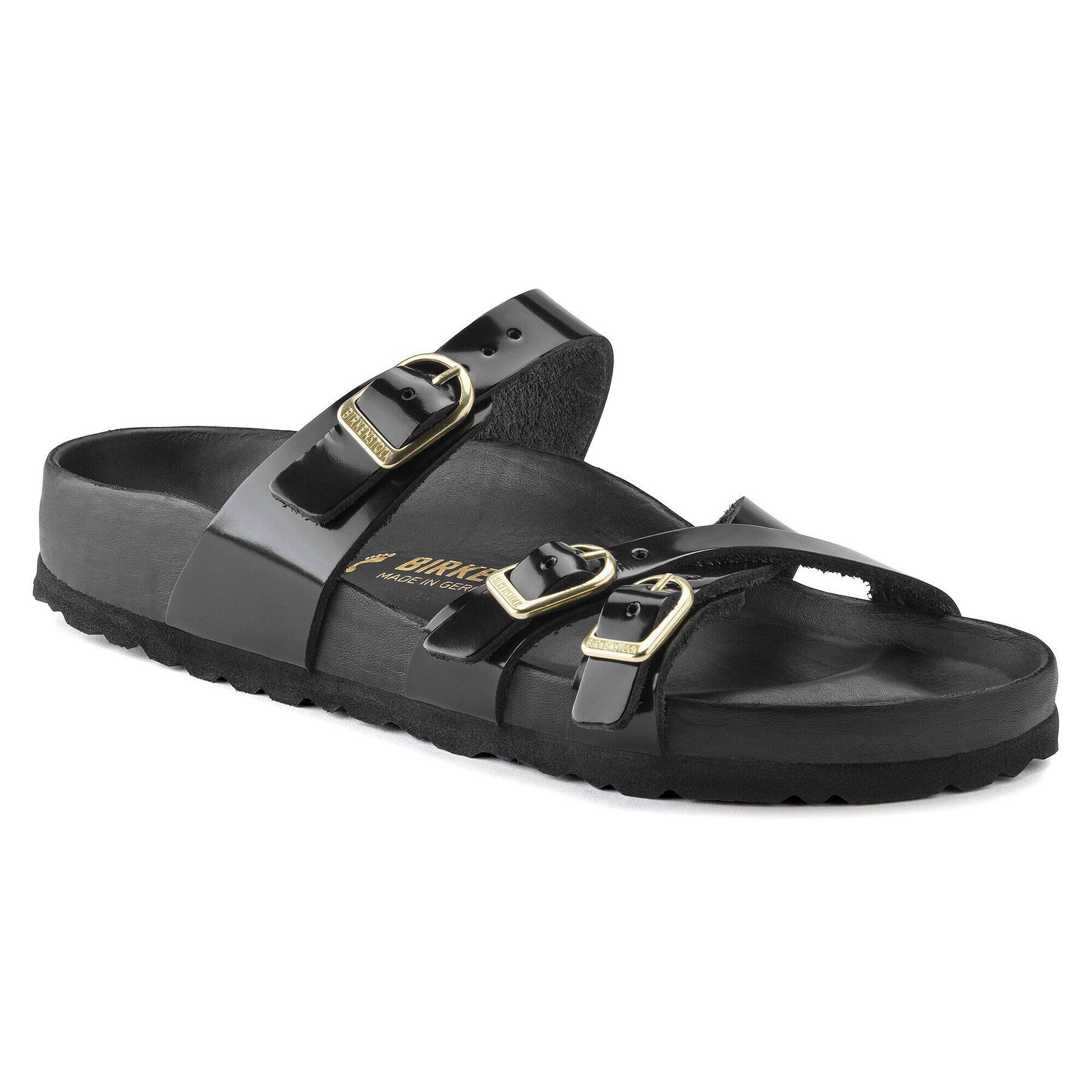 Franca Natural Leather Patent High Shine Black