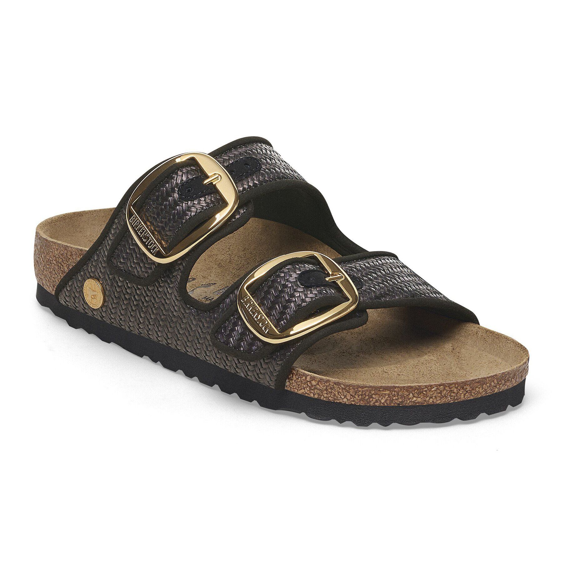 Arizona Big Buckle Textile Raffia Black