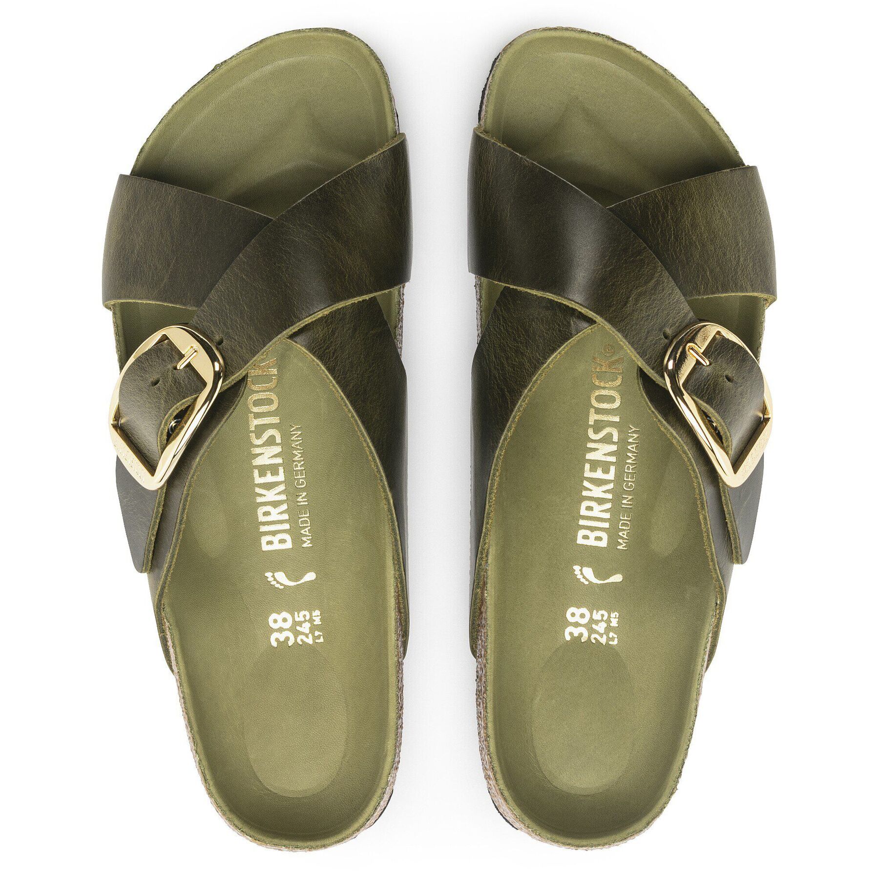 Alternative view of Siena Big Buckle Oiled Leather Olive Green